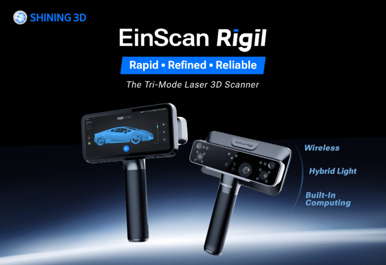 SHINING 3D Launches EinScan Rigil Tri-Mode Laser 3D Scanner