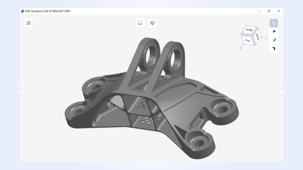 3D model displayed in MTK Workbench’s Shaded Without Boundaries mode