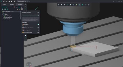 Collision detection settings are shown in a separate pop up window 480x260
