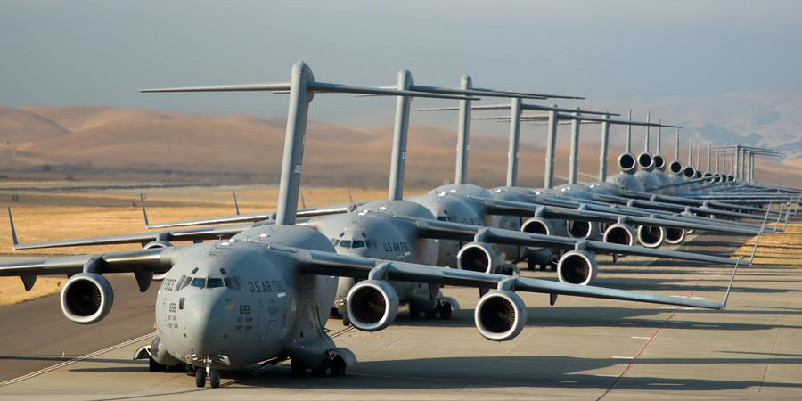 Military transport plane lineup